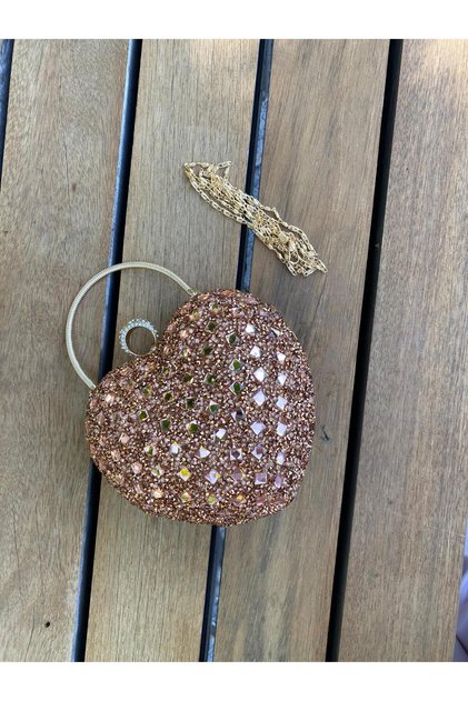 Crystal Heart Look Evening Dress Bag