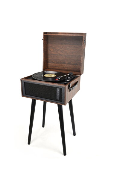 Pick-up stereo cu difuzoare incorporate ATT-101BT, Bluetooth, Retro style, Maro