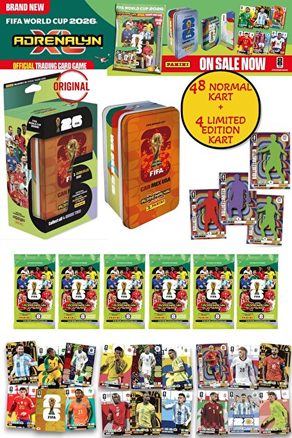World Cup Fifa 2026 Panini Adrenalyn XL Orange Tin Box Football Player Cards Metal Box 52 Cards