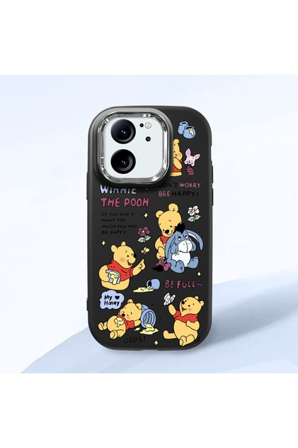 Mi 13t Pro/Mi 13t Compatible Shock-Absorbing Camera Protected Black Silicone Case Cartoon Patterned