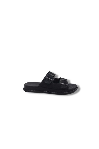 Polen 1006 Men's Black Buckled Daily Use Slipper