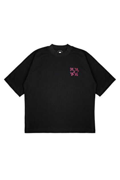 PURE EFFECT Unisex Oversize Chrome Hearts Baskili Baskılı Boxy Fit