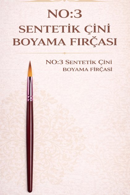 No:3 Sentetik Çini Boyama Fırçası – Profesyonel Seramik ve Çini Boyama Fırçası