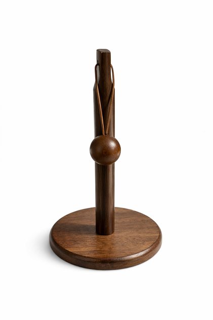 Acacia Wood Paper Towel Holder – Natural Wood Paper Towel Stand | Kitchen Countertop Towel Holder Organizer
