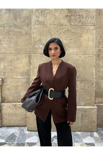 Women's Belted Blazer Jacket