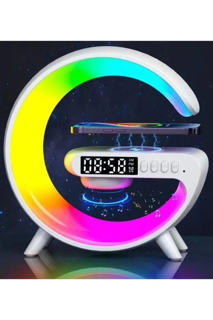 G Design 15W Wireless Charging Bedside Lamp with Bluetooth Speaker, Alarm, Clock, Night Light &