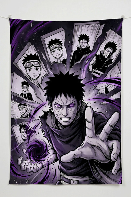 Uchiha Obito Wall Covering – Large Size Tapestry Wall Art Rug Pieces, Game Anime Movie Room Decor