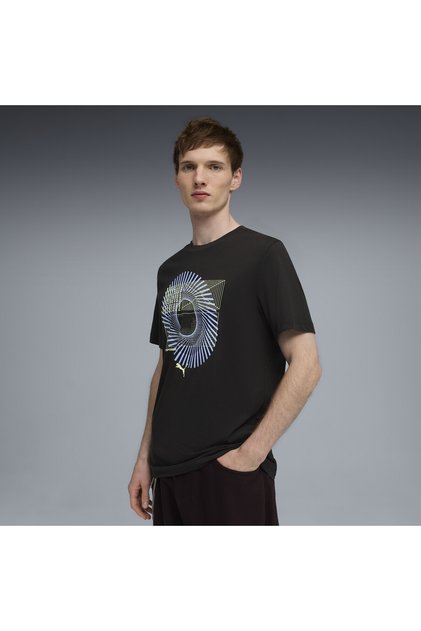 Tricou bărbătesc cu imprimeu grafic circular