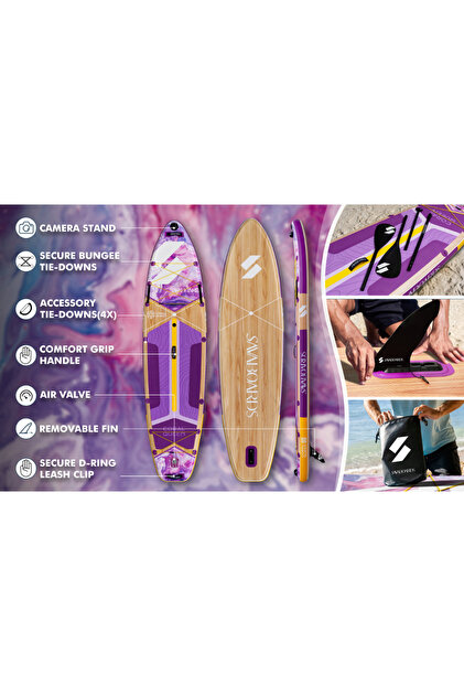 SavaBoards Coral Queen Ultra Stabil Şişme Paddle Board SUP Seti
