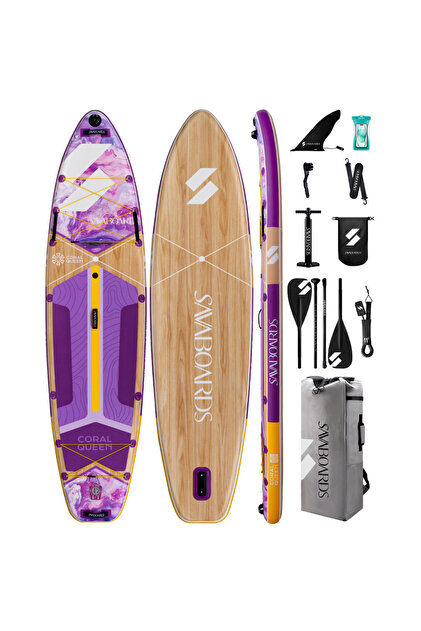 SavaBoards Coral Queen Ultra Stabil Şişme Paddle Board SUP Seti