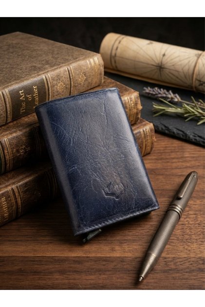 Smart Mechanism Magnetic Genuine Leather Handcrafted Wallet Father's Day Gift