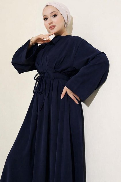 Stylish Drapey Long Dress with Waist Ties
