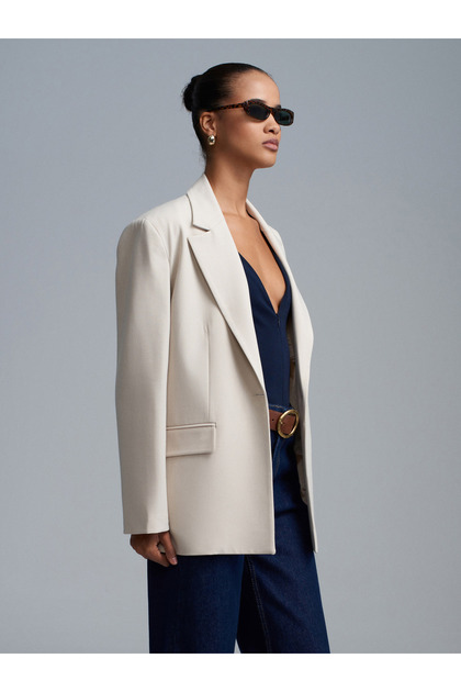 60790 Blazer Ceket-Taş