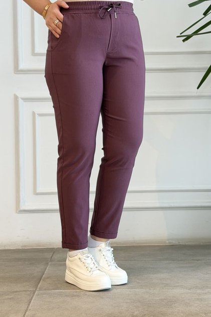 Double Leg Elastic Waist Trousers