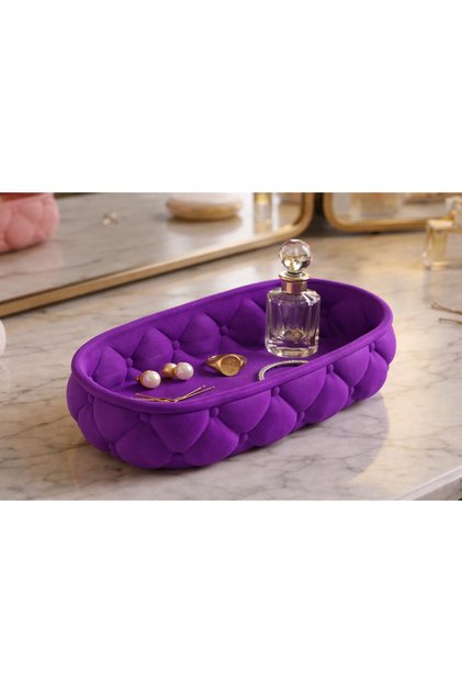 Tufted Style Buttoned Organizer Tray – Jewelry & Accessory Storage