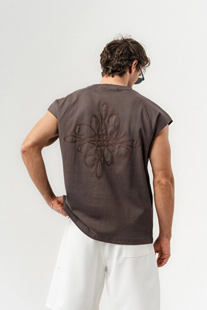 Driflor Embroidery Detailed Crew Neck Sleeveless T-Shirt