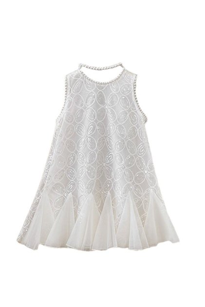 D' Daniela - Pearl Lace Princess Dress, White 1Y to 8Y