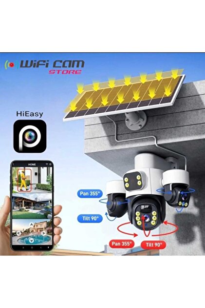 WİFİCAM İnox X13 3 Kameralı 4g Solar Kamera AOV Yazlım 7/24 Kayıt