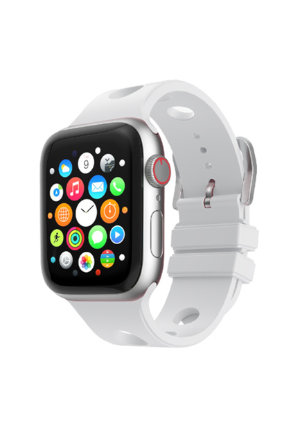 Watch 42mm Compatible Perforated Design Krd-147 Silicone Strap