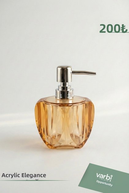 Acrylic Wavy Liquid Soap Dispenser 200 ml | Modern Decorative Design | Amber
