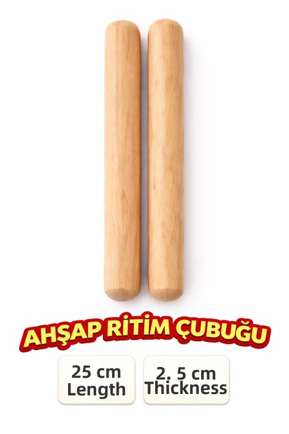 Rhythm Sticks 10 Pairs (20 Pieces) (25 mm 25 cm Length)