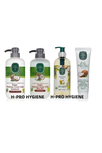 Gluten-Free Coconut Series, Shampoo, Shower Gel, Liquid Soap and Toothpaste, H-Pro Hygiene
