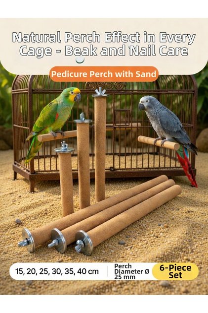Venty 6-Pack Pedicure Sand Parrot Perch Diameter 25 mm | Jako Amazon Alexander Monk Sultan Konur Lori