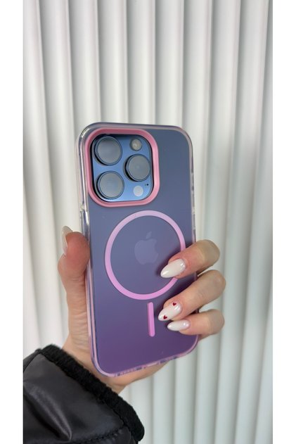 Rainbow - iPhone 15 Pro Compatible Magsafe Enabled Shockproof Dual Color Case