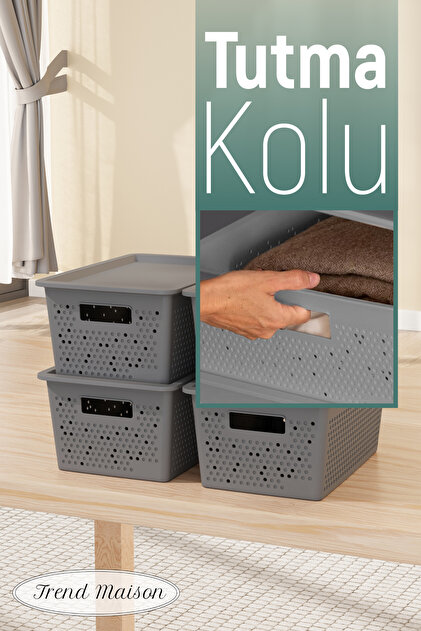Trend Maison Çok Amaçlı Düzenleyici Organizer 4 L. Plastik Kapaklı