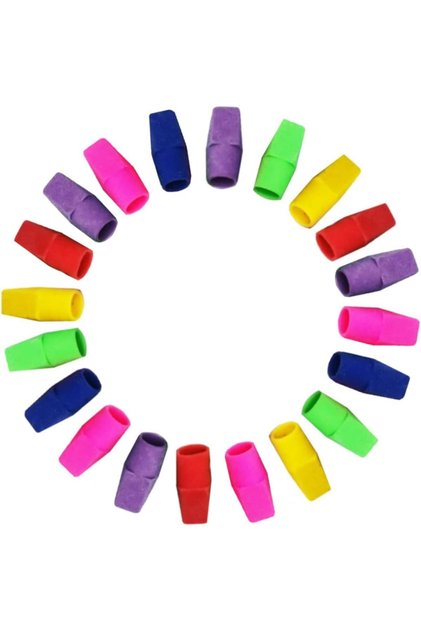100-Pack Pencil Eraser Toppers,Cap Erasers,Premium Colorful Tops for School,Office,Classroom,Kids,Grown-ups