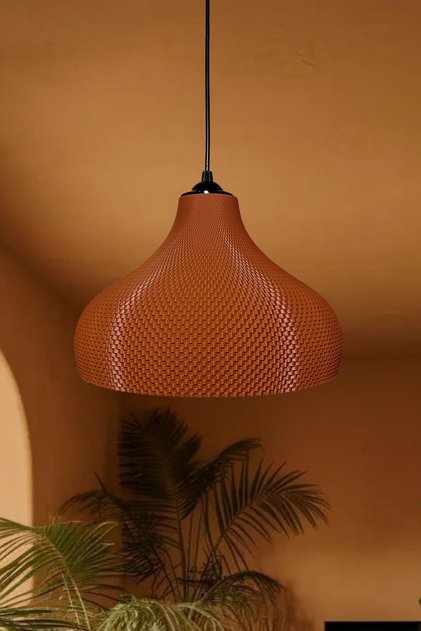 Leila Kiremit Renk Yatak Odası, Mutfak, Yemek Masası, Cafe, Tekli Sarkıt Avize (Bioplastik)