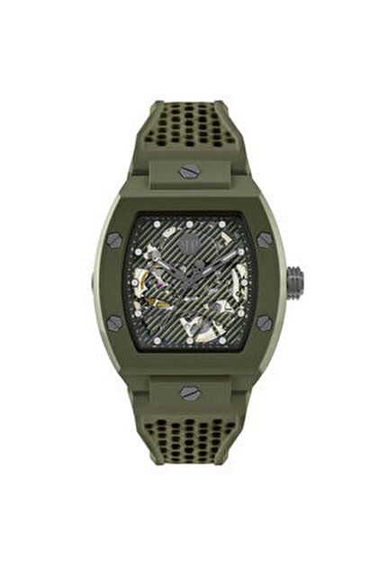 Philipp Plein Orologio Uomo $KULL PWAAA0621, Cassa 44mm, Quadrante Nero Con Teschio, Cinturino In Silicone