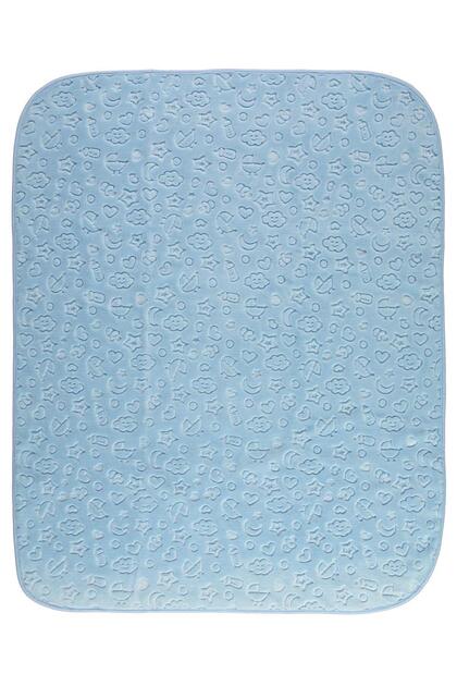 Cloud Star Print Printed 100X120 cm Blanket - Blue