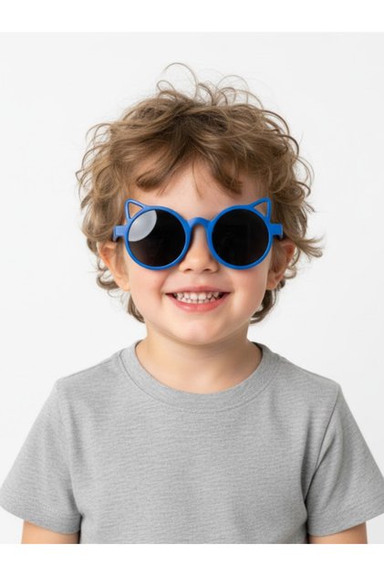 Cat Detailed Children's Sunglasses and Glasses Case