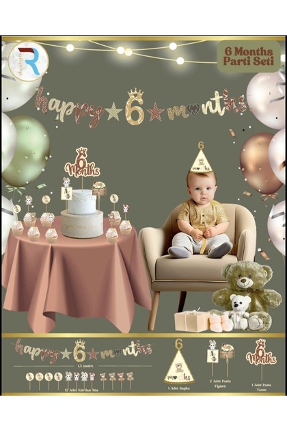 İstoç 6 months 6 ay parti kutlama seti
