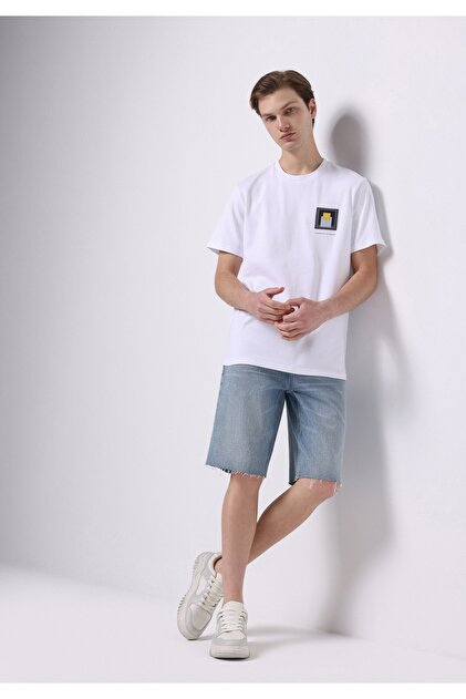 Straight Fit Low Waist Straight Men's Indigo Jean Shorts