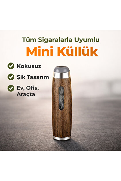 Taşınabilir Sigara Küllüğü Araç Küllük Araç Içi Mini Sigara Tutucu Ahşap Kül Tablası