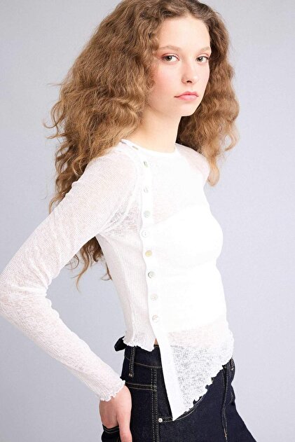 Fitted Lace Detailed Blouse G9744Ax26Sp