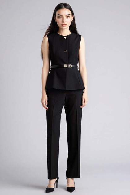 Straight Fit Normal Waist Straight Leg Trousers F7380Ax26Sp