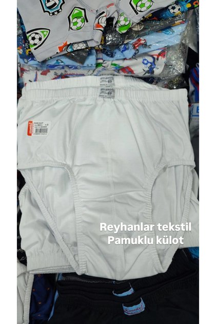 Erkek 6'lı % 100 Pamuklu Süprem Penye Beyaz Slip Külot 002