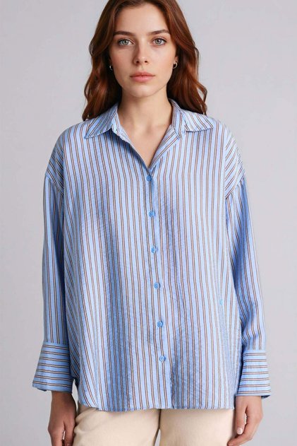 Relax Fit Striped Shirt Tunic C5629Ax26Sp