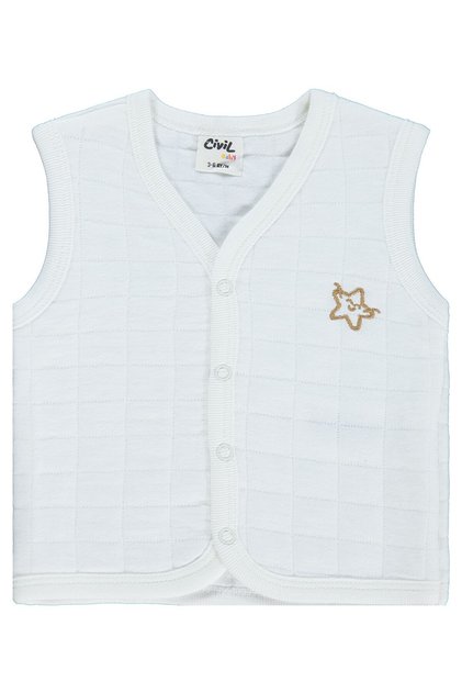 Star Embroidery 3-18 Months Vest - Ecru 6-9 Months