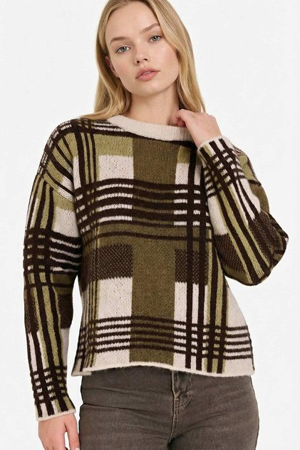 Regular Fit Crew Neck Patterned Sweater G8608Ax25Wn