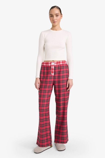 Regular Fit Flanel Kareli Pijama Altı G1604AX25WN