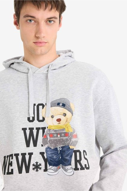 Boxy Fit Hooded Printed Sweatshirt F2248Ax25Wn
