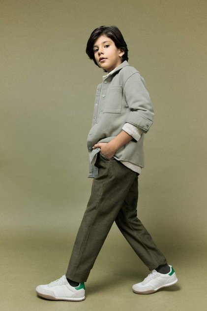 100% Cotton Standard Leg Velvet Trousers for Boys G3101A825Wn