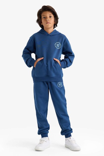 Regular Fit Cotton Elastic Waist Printed Sweatpants for Boys E9447A825Wn