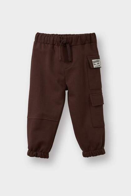 Gewebte, etikettengestaltete Jogginghose mit elastischem Bund für Babys (Jungen) G4422A525WN