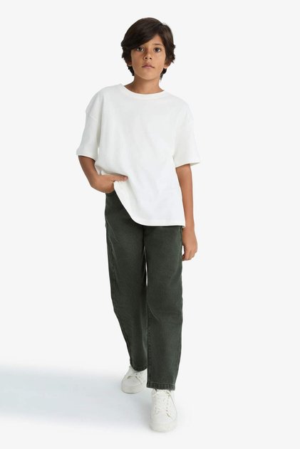 100% Cotton Wide Leg Straight Leg Jean Trousers for Boys G2929A825Au