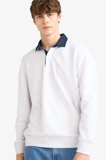 Boxy Fit Polo Neck Sweatshirt E6523Ax25Au